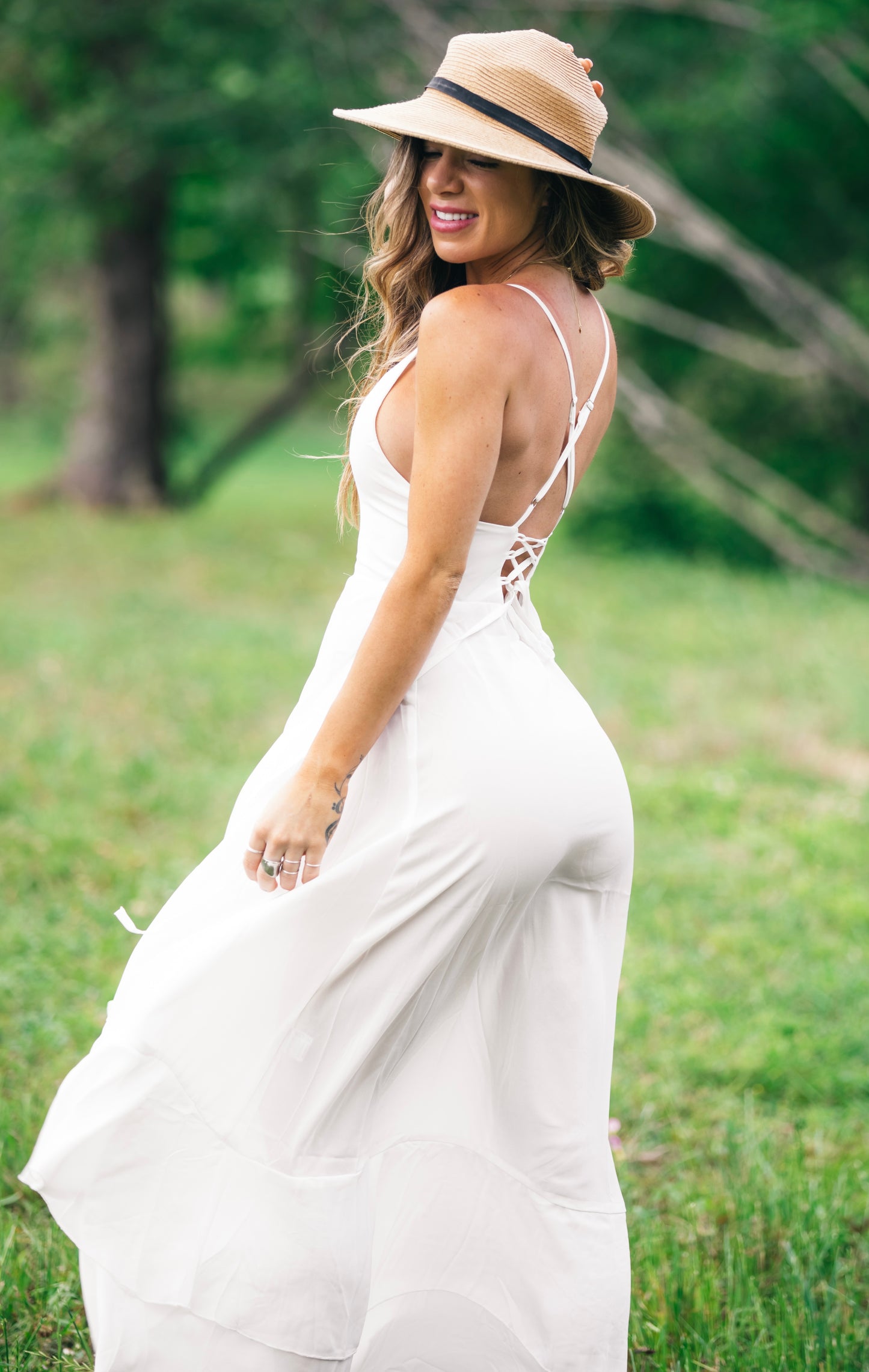 High Slit Wrap Dress | White
