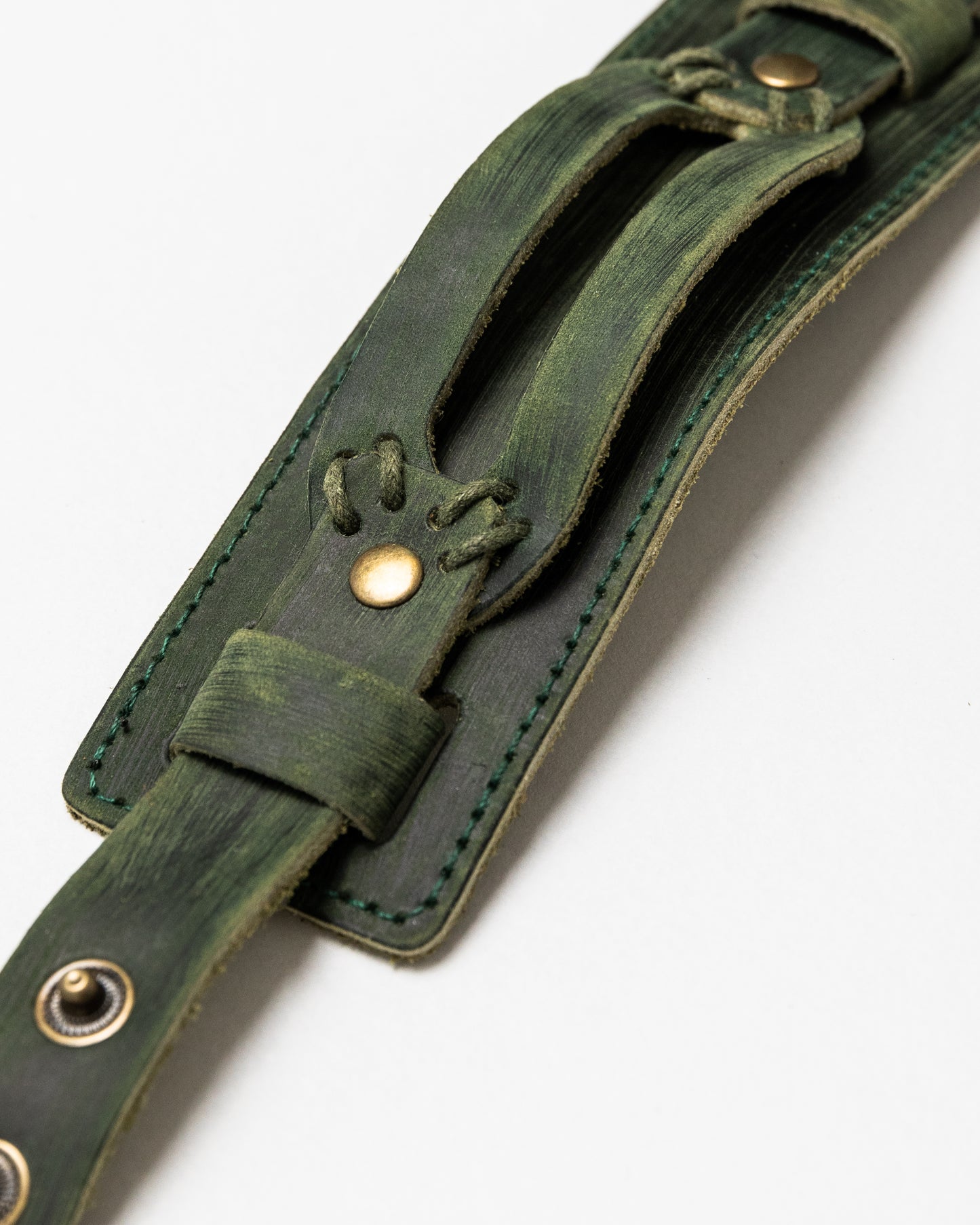 Men's Leather Boho Bracelet | Army Green