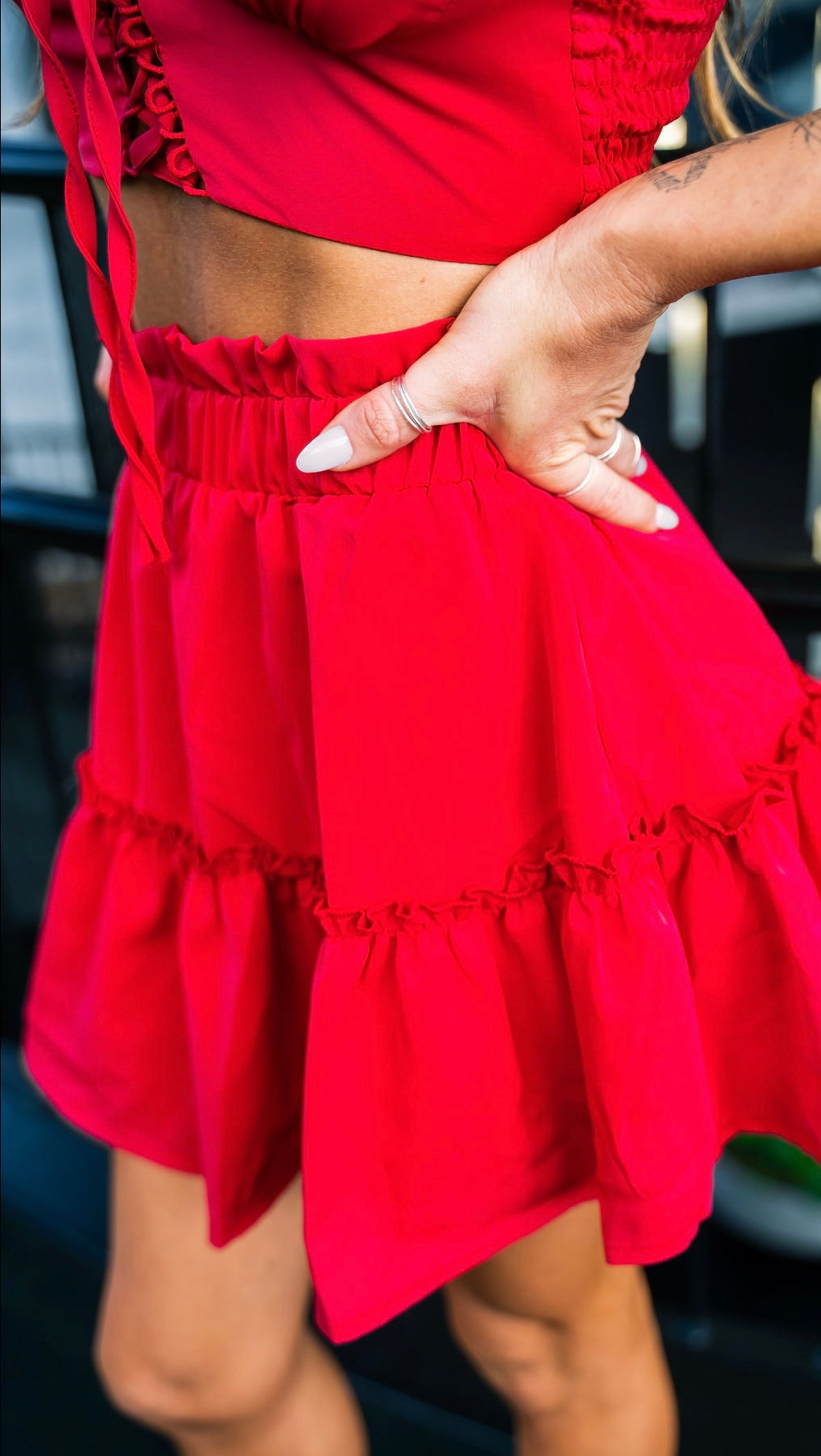 Cerise - Flowy Skirt Set
