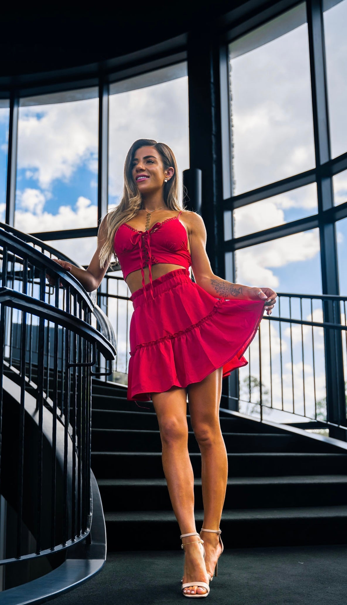 Cerise - Flowy Skirt Set