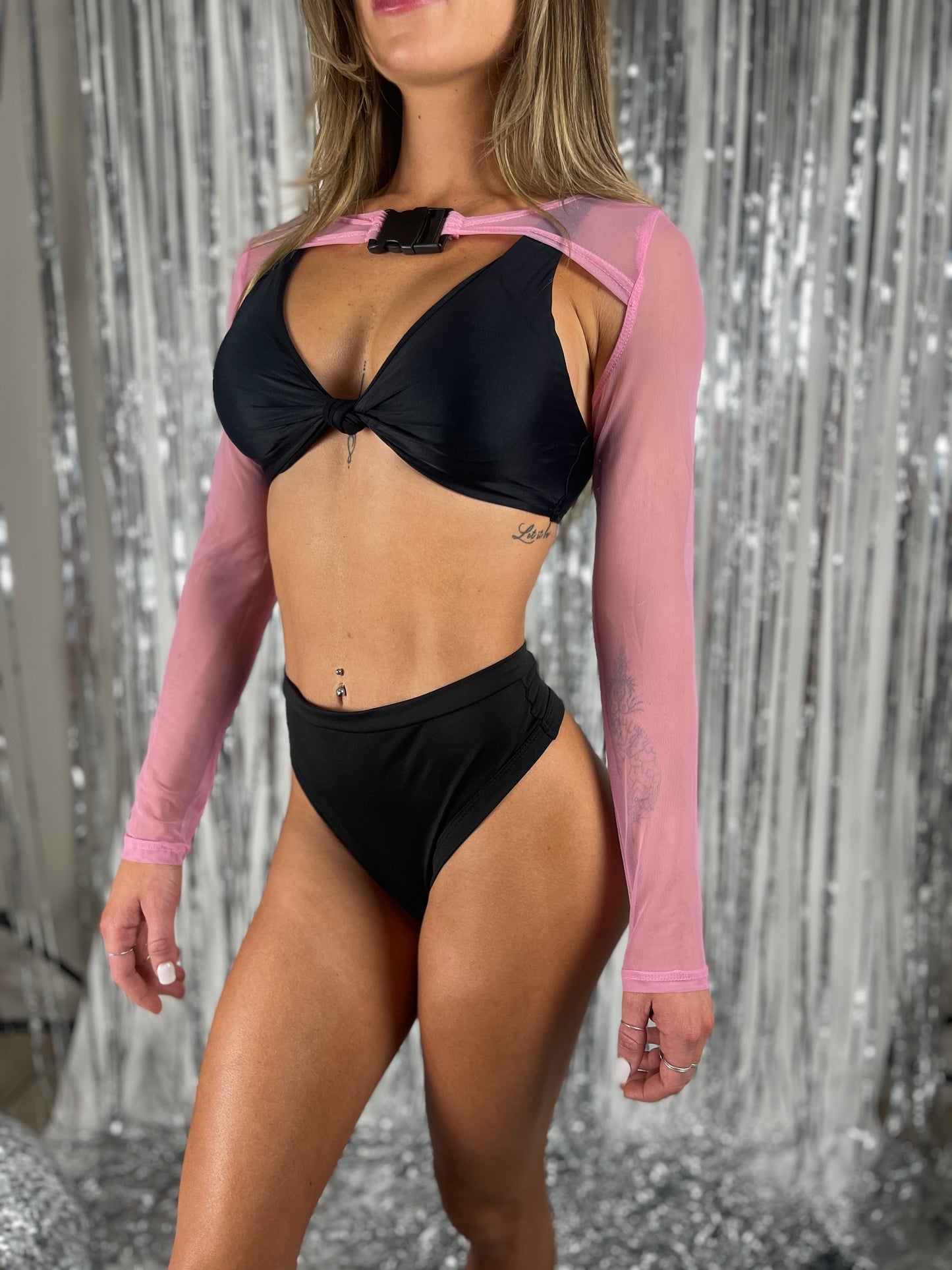 Buckle Mesh Top - Pink