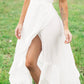 High Slit Wrap Dress | White
