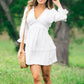 Flowy Open Back Mini Dress | White