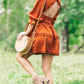Flowy Open Back Mini Dress | Cinnamon