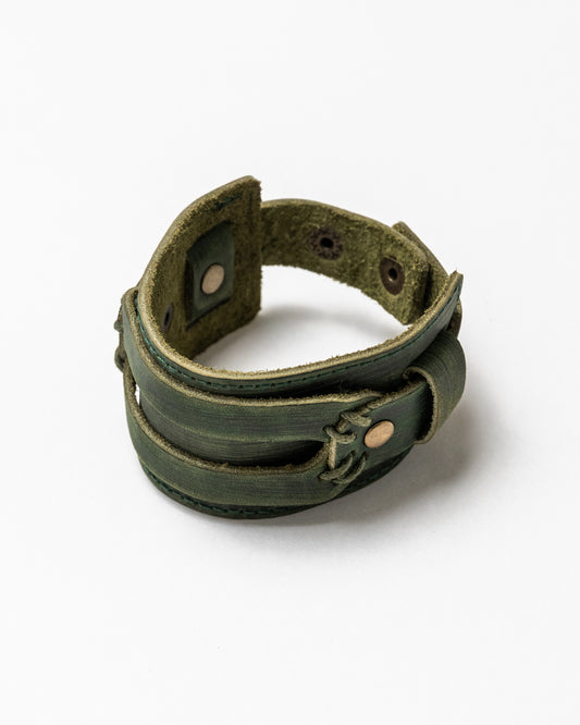 Men's Leather Boho Bracelet | Army Green